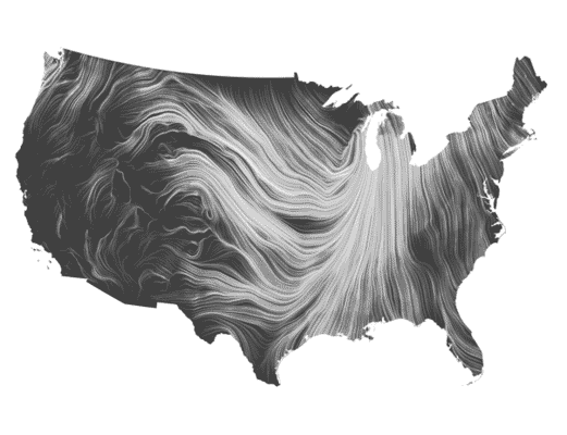 Wind map of the US
