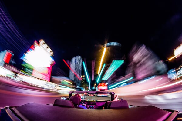 Driving In Las Vegas At Night
